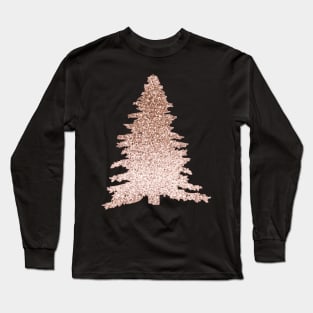 Sparkling rose gold Christmas tree Long Sleeve T-Shirt